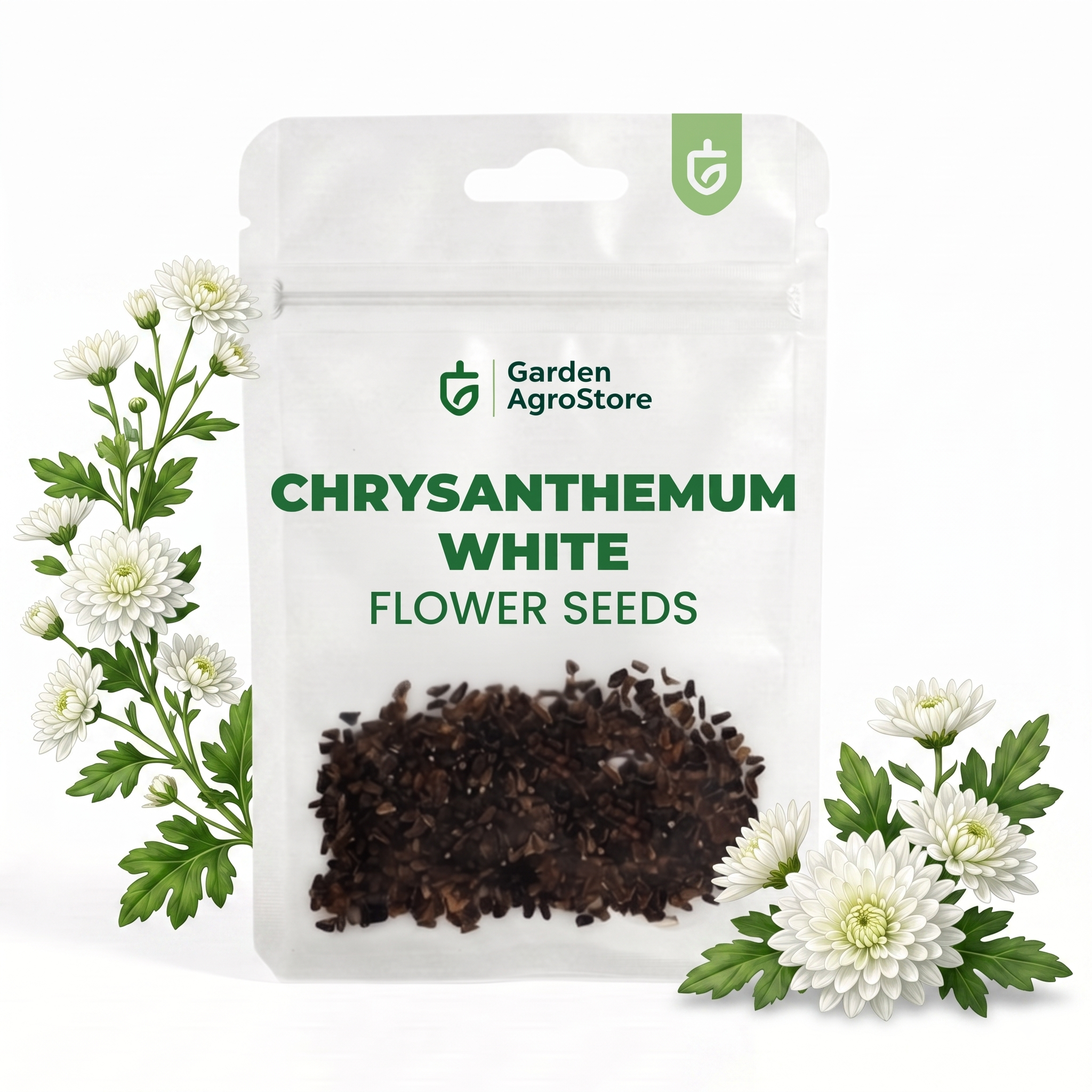 Chrysanthemum White Flower Seeds - 550 Seeds per Packet